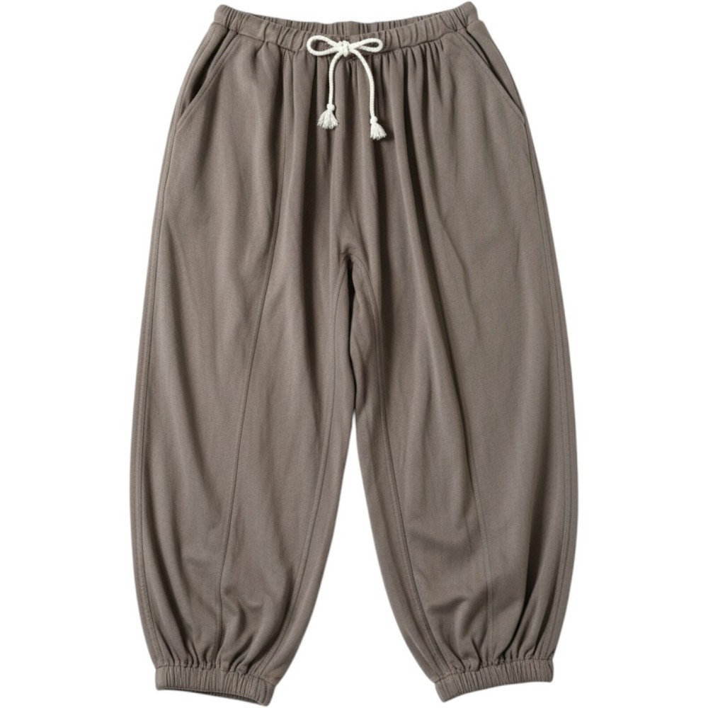 MOOSLOVER Harem Joggers Small Brown Elastic Waist Rope Drawstring Boho Aesthetic